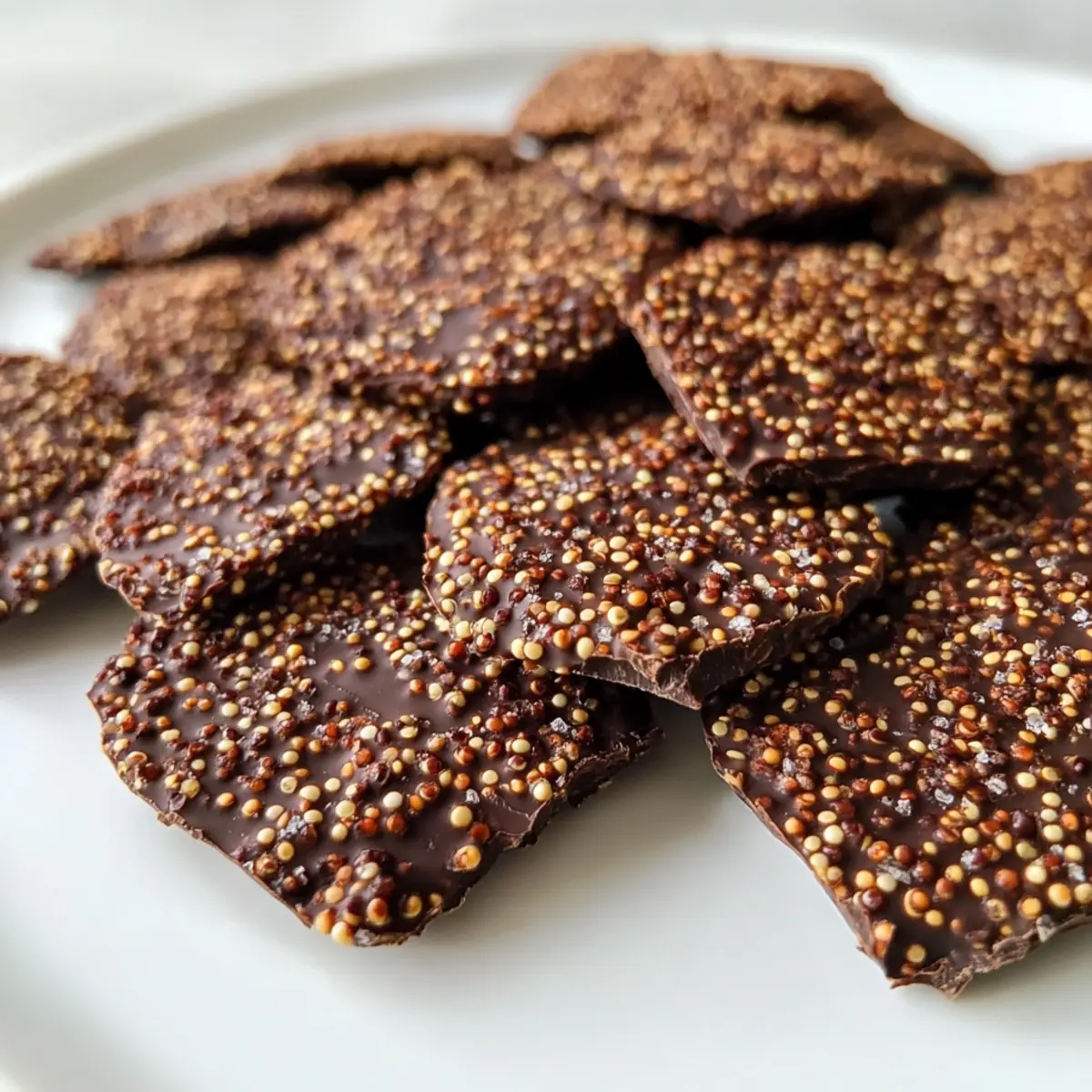 Dunkle Schokoladen-Quinoa-Crisps für gesunden Genuss