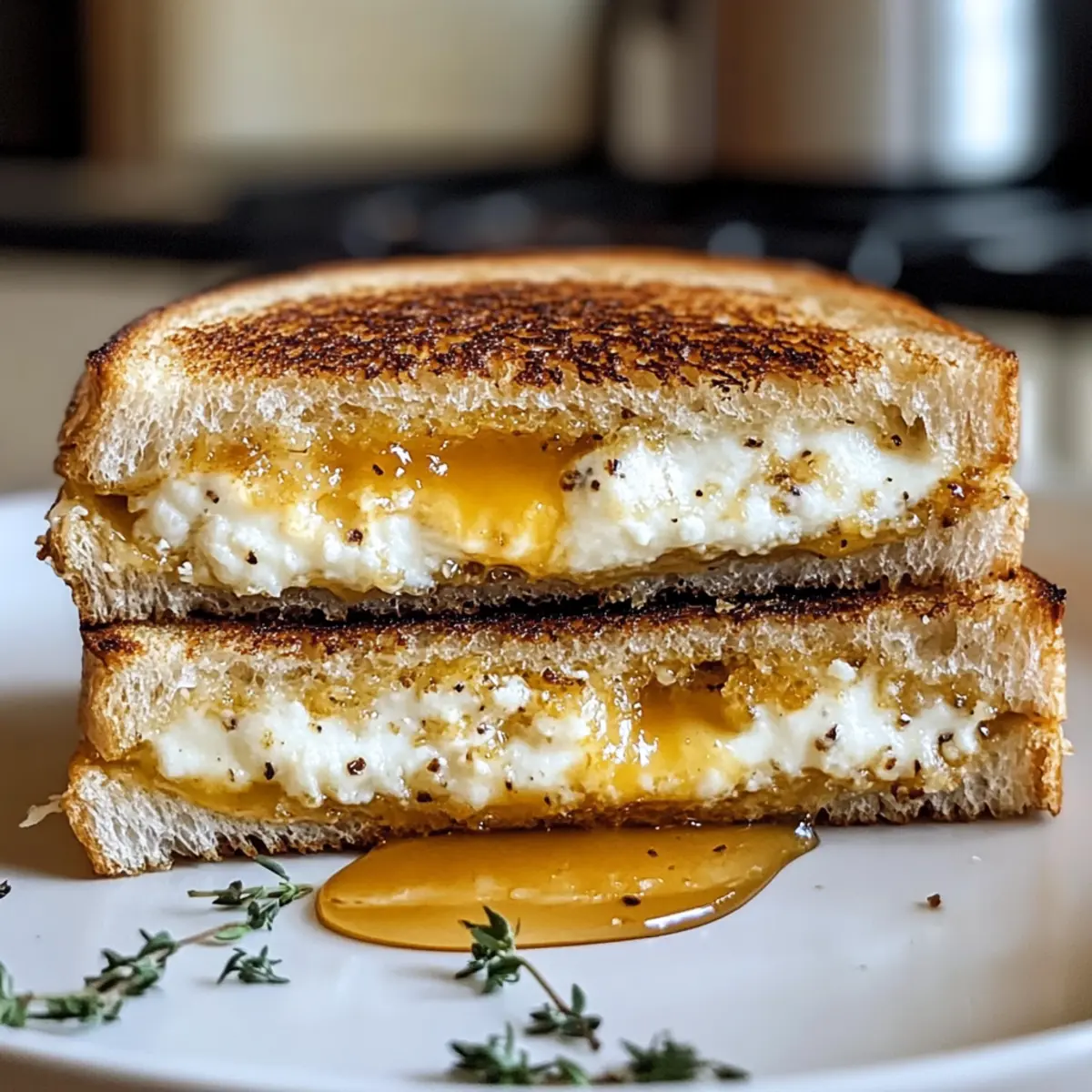 Köstlicher Ziegenkäse Toast mit Honig Glück
