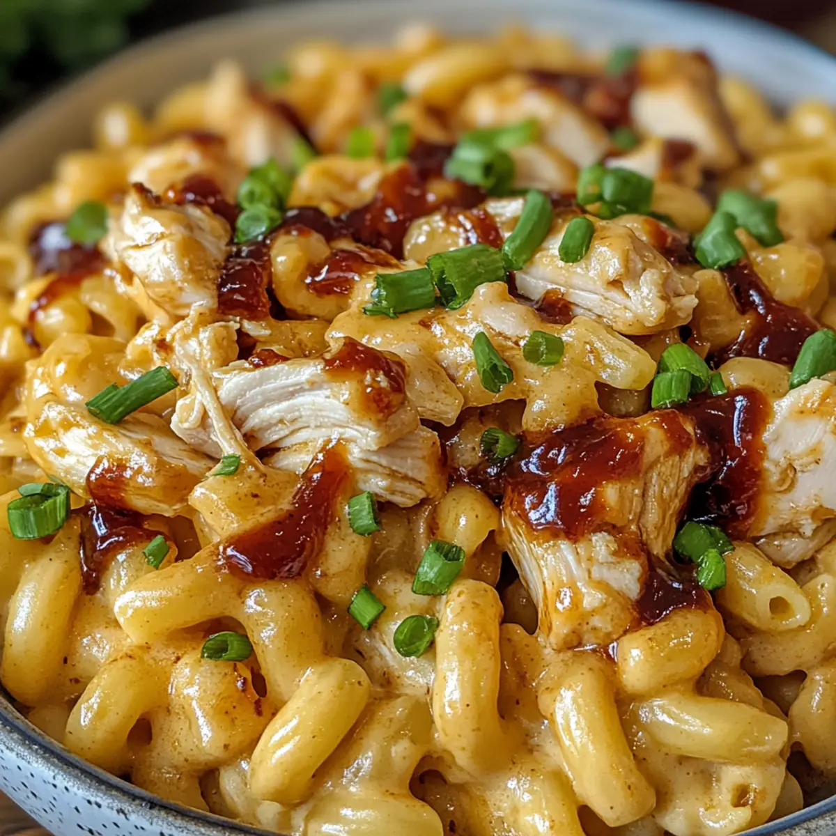 Hochprotein-Honig-BBQ-Hühnchen-Makkaroni und Käse