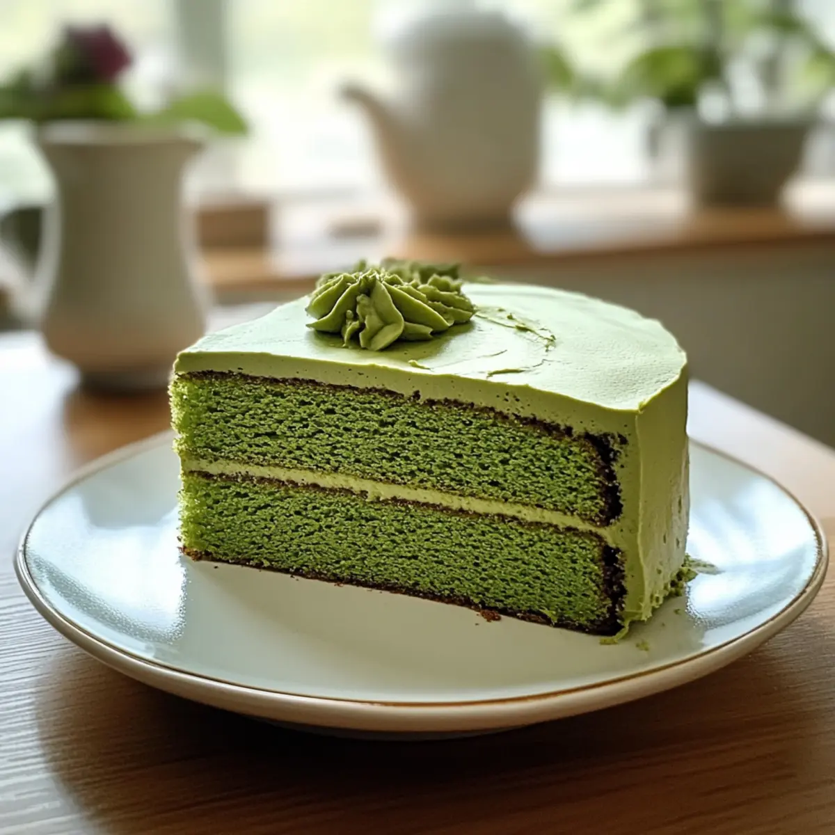 Leckerer Matcha-Kuchen für gesunde Naschkatzen