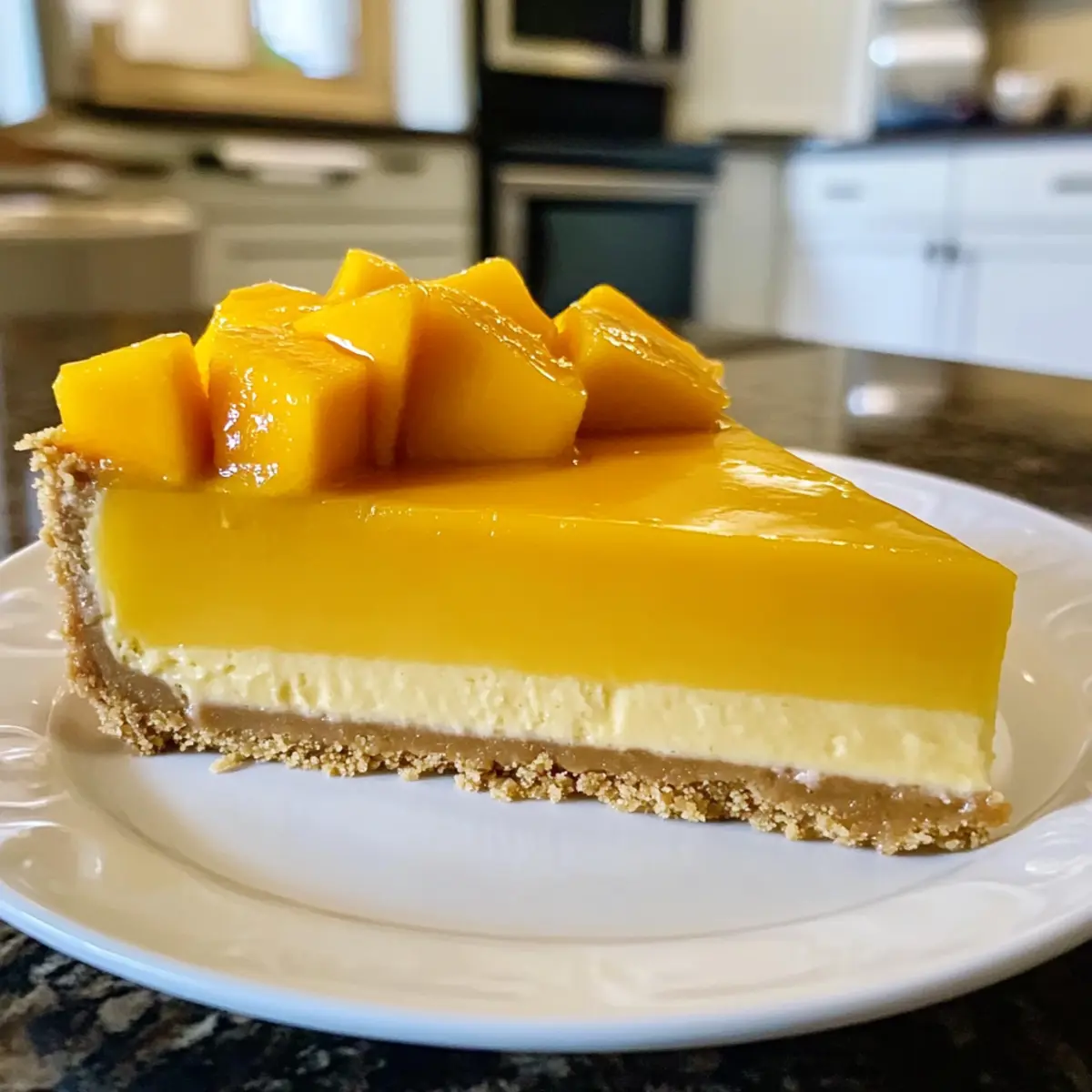 Mango Käsekuchen ganz ohne Backen in 20 Minuten