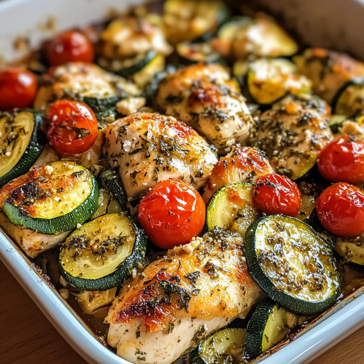 Mediterraner Hähnchen-Zucchini-Auflauf ganz einfach!