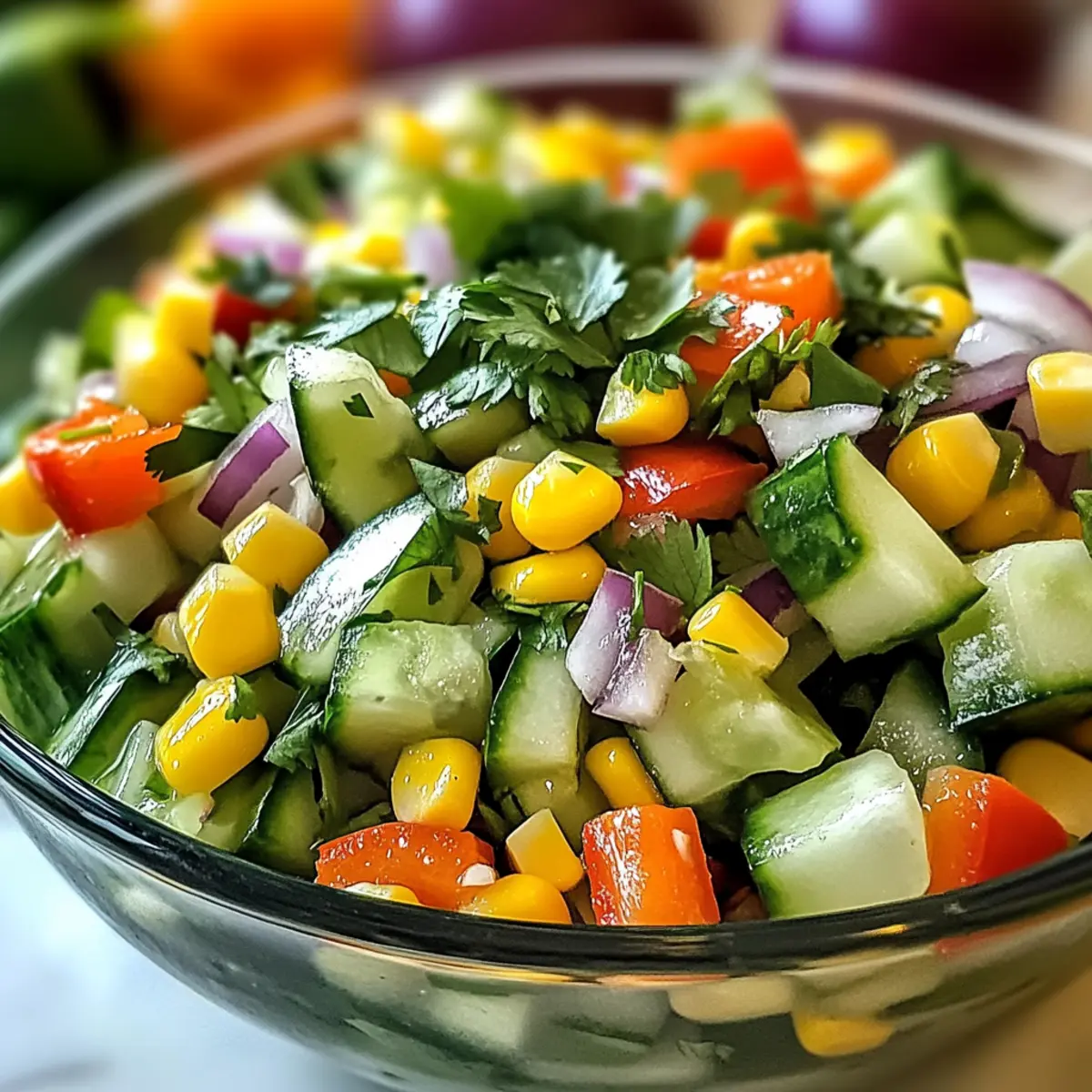 Frischer mexikanischer Gurkensalat für den Sommer
