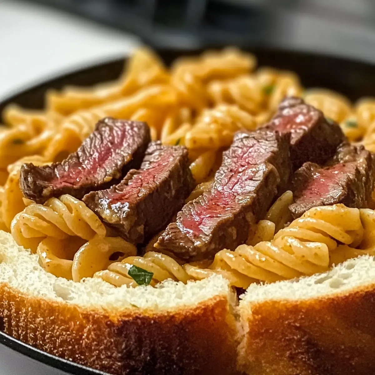 Ein-Pfannen Buffalo Ranch Steak & Pasta für Faule Abende