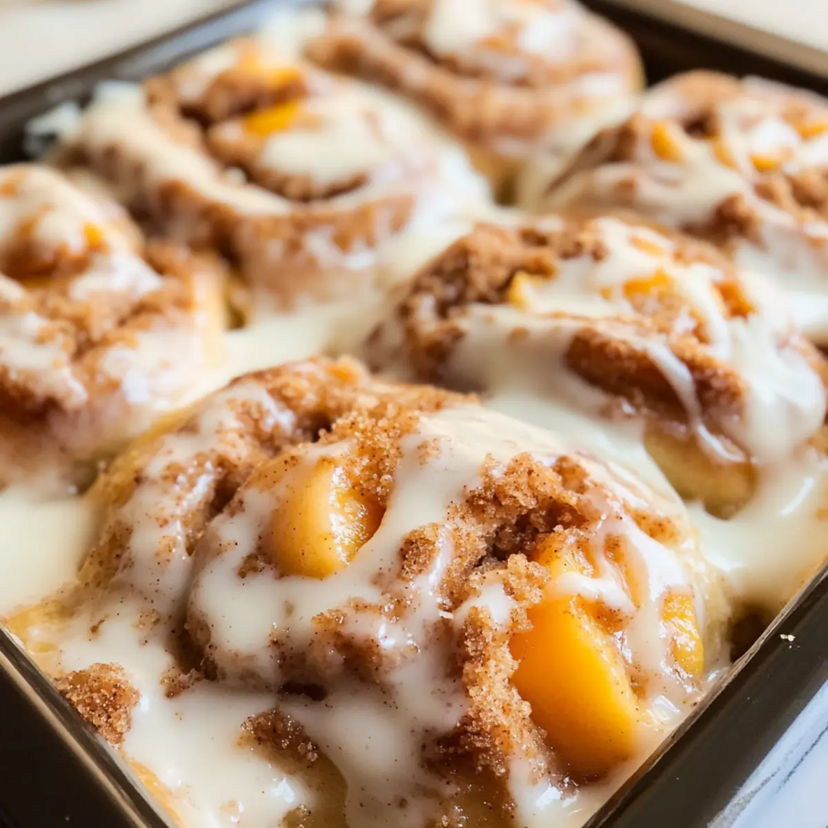 Pfirsich-Cobbler-Zimtschnecken: Die perfekte Sommerleckerei