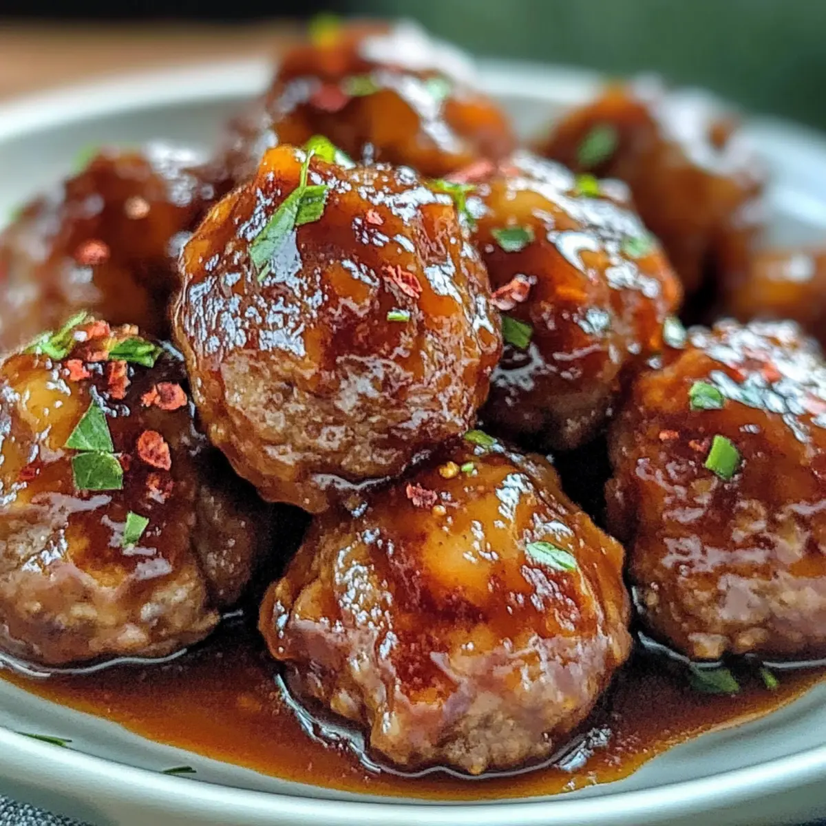 Pfirsichglasierte Fleischbällchen aus dem Slow Cooker