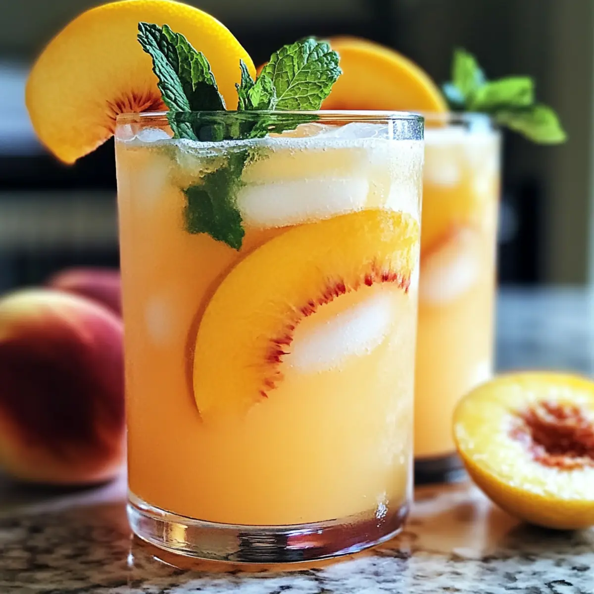 Erfrischende Pfirsichlimonade für heiße Sommertage