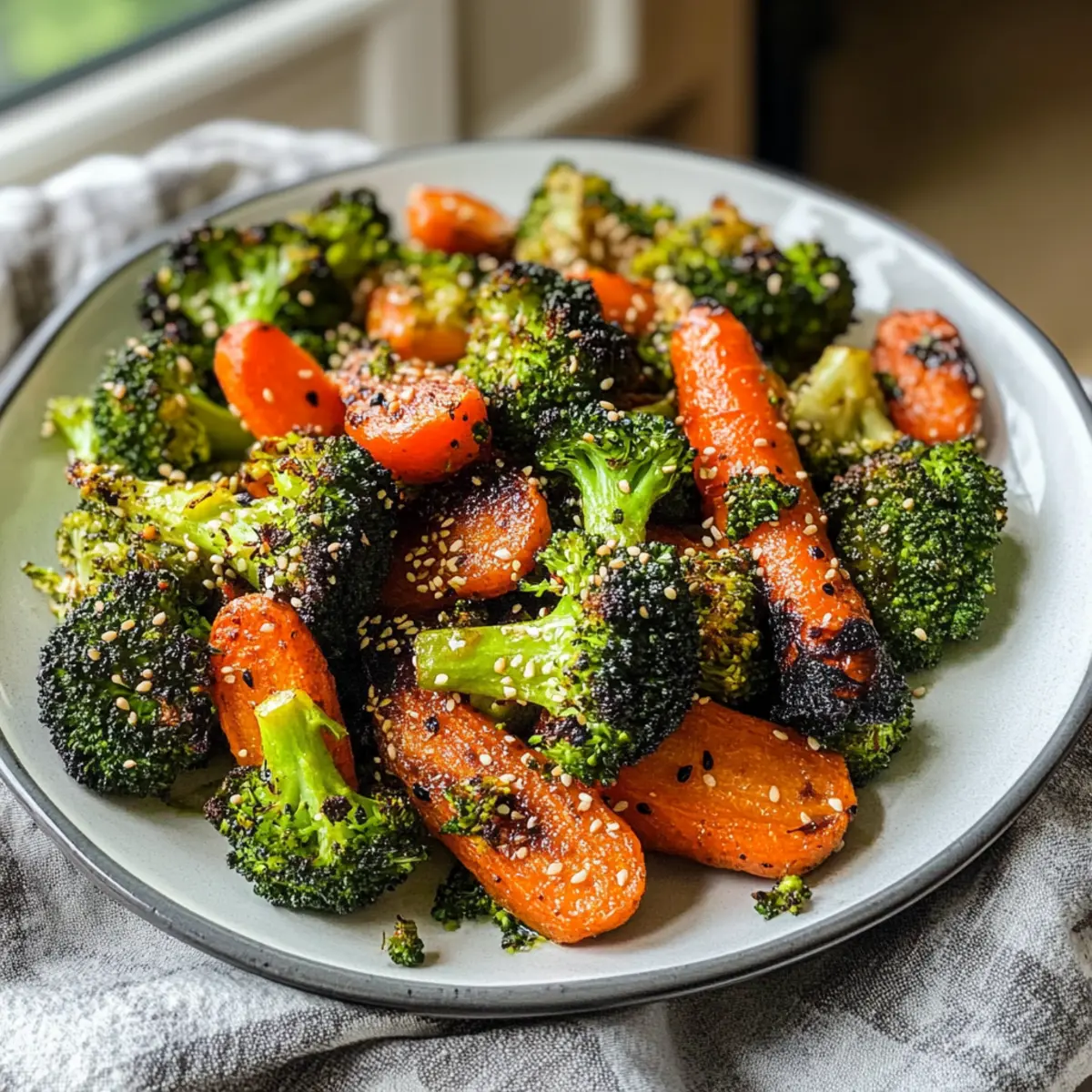 Gerösteter Brokkoli und Karotten im Ofen geniessen