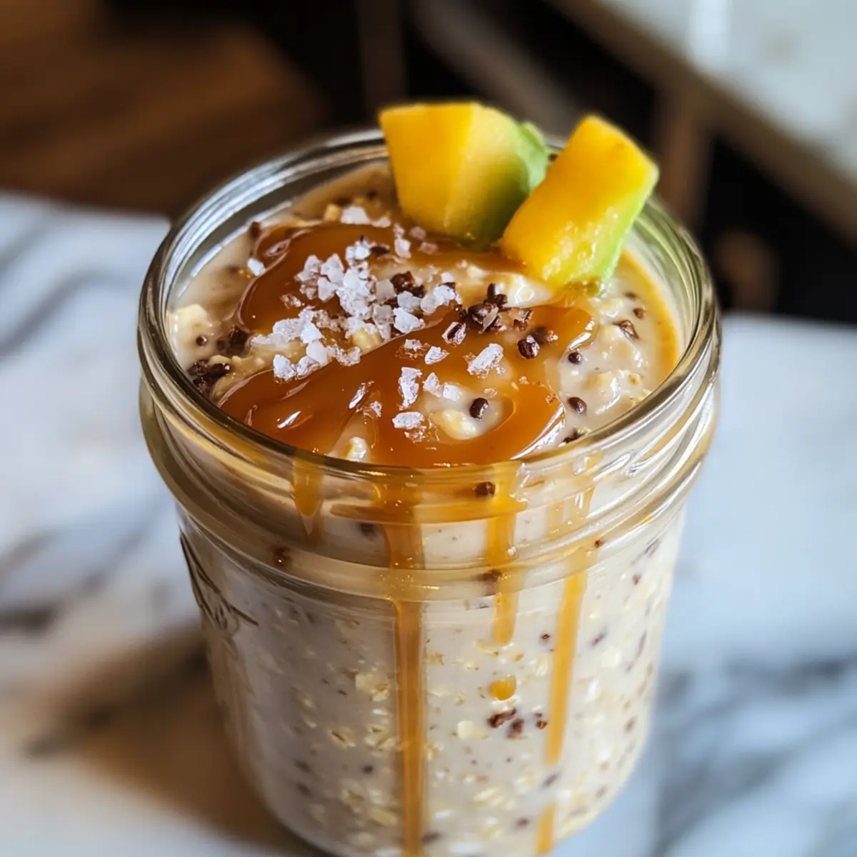 Gesalzener Karamell Übernacht Haferflocken für den perfekten Morgen