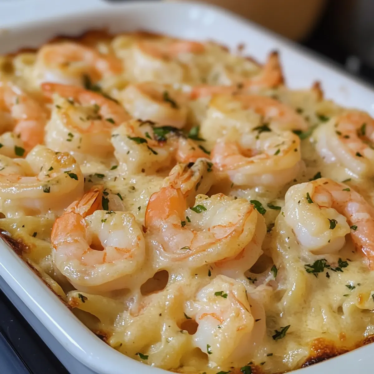 Garnelen Scampi Nudelauflauf für das besondere Dinner