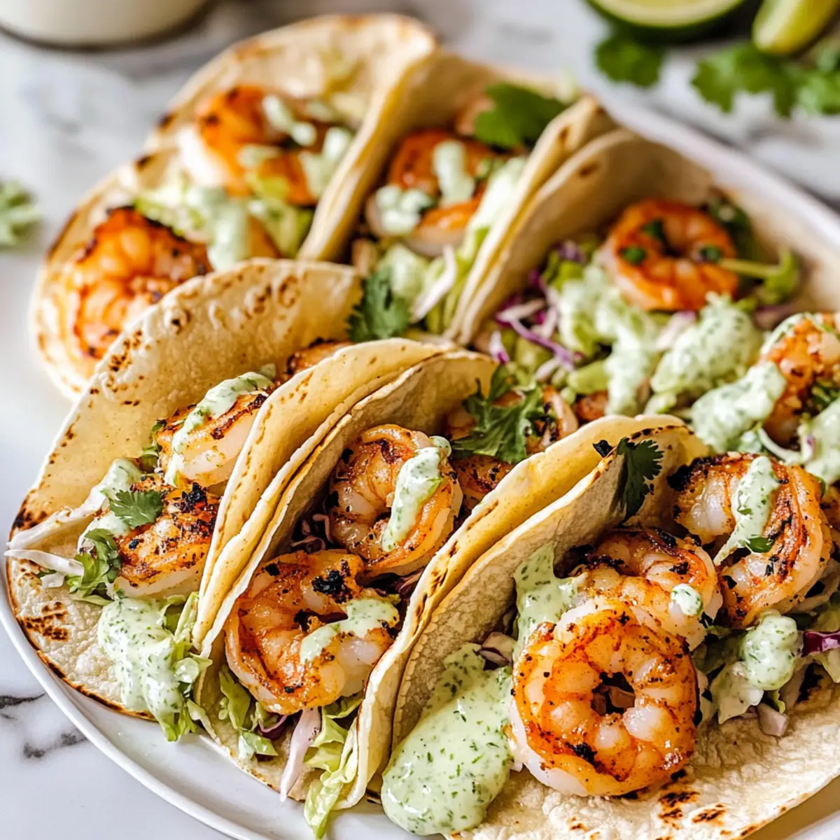 Garnelen-Tacos mit cremiger Limetten-Sauce