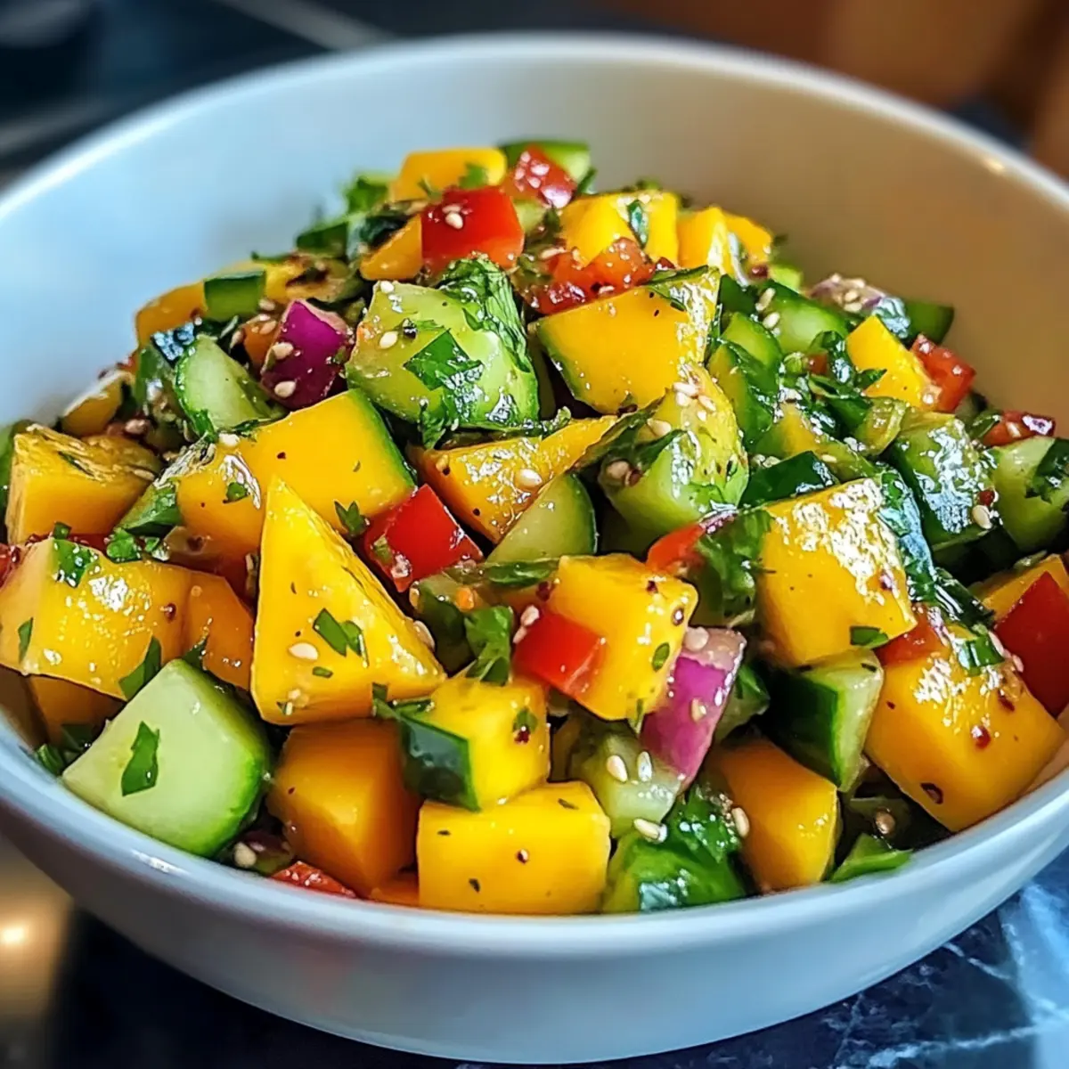 Thai Mango Gurken Salat für den Sommergenuss