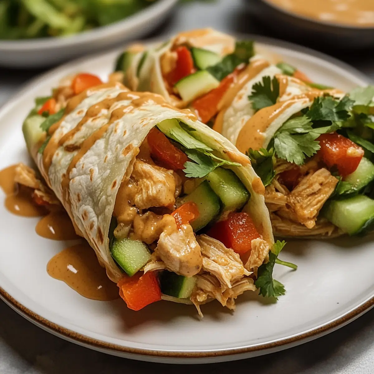 Thai Erdnuss-Hühnchen-Wraps für schnelle Abende