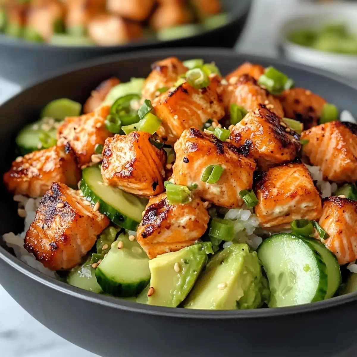 Bang Bang Lachs mit Avocado-Curry-Salat
