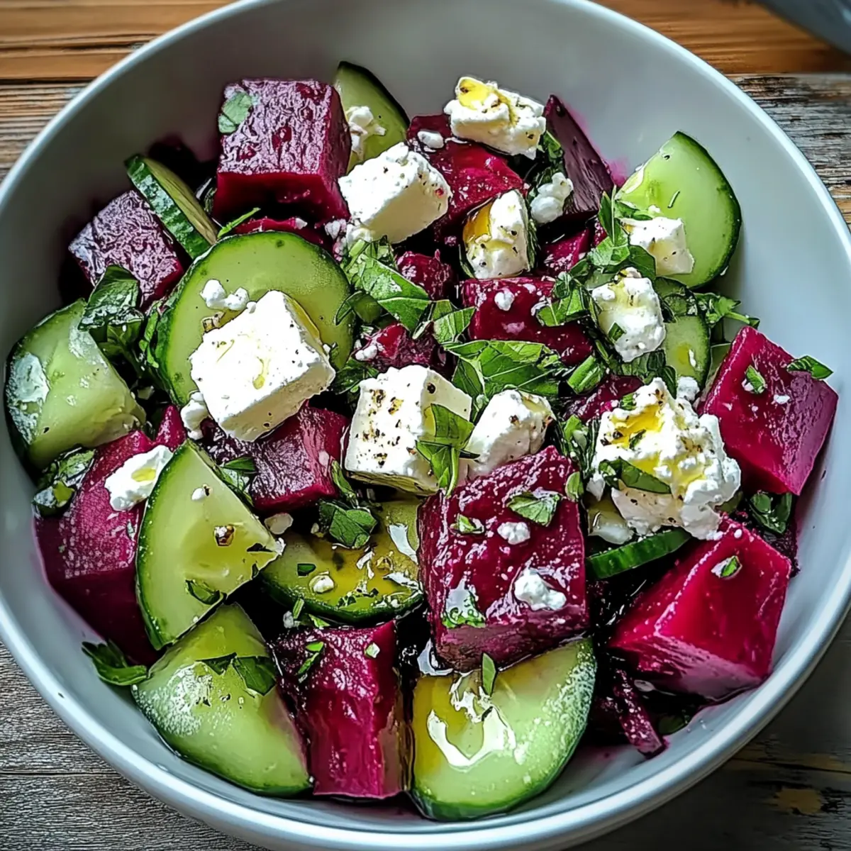 Rote-Bete-Salat mit Feta und Gurken – schnell & lecker