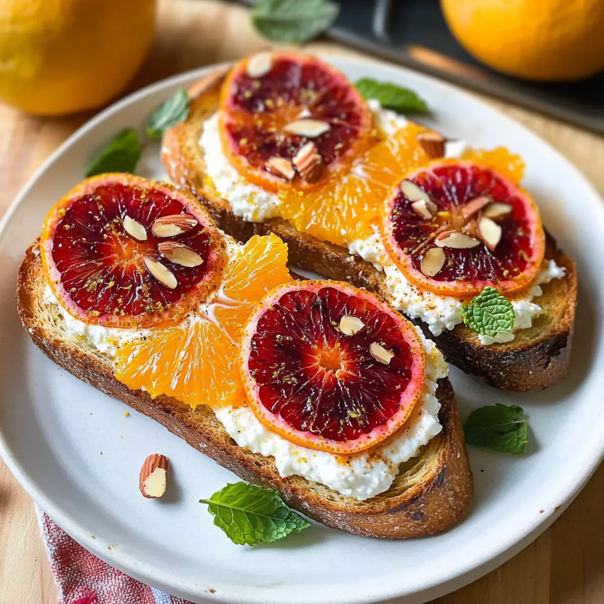 Grillierte Orange Geschlagener Ricotta Toasts lecker genießen