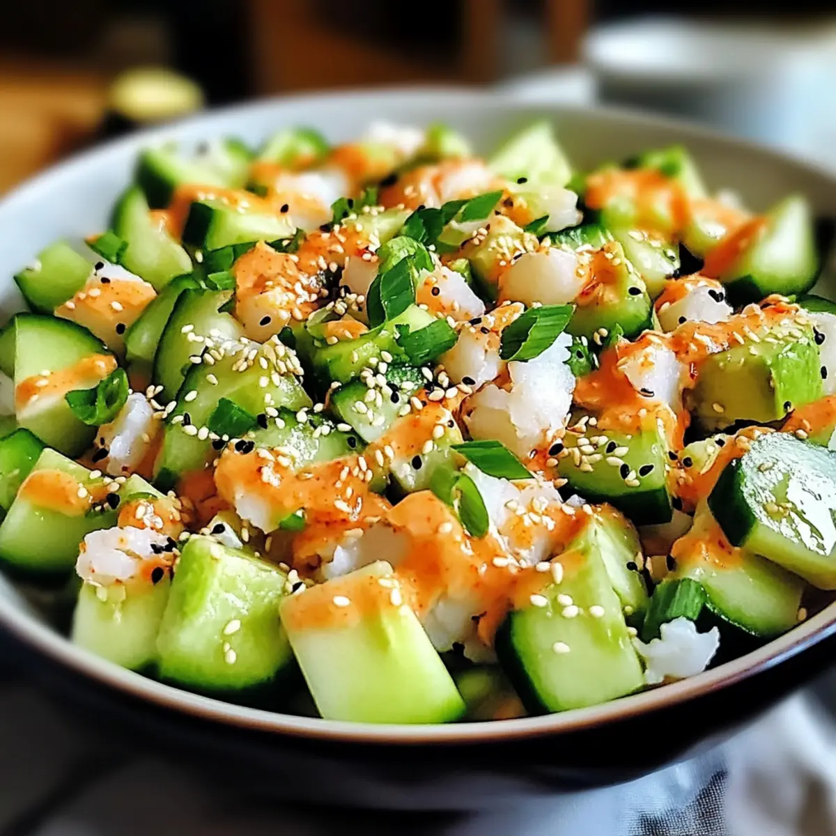 Kalifornische Rolle Gurkensalat frisch und lecker