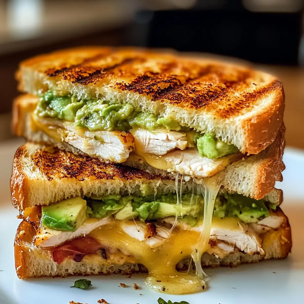 Hühnchen-Avocado-Schmelz-Sandwich in 30 Minuten