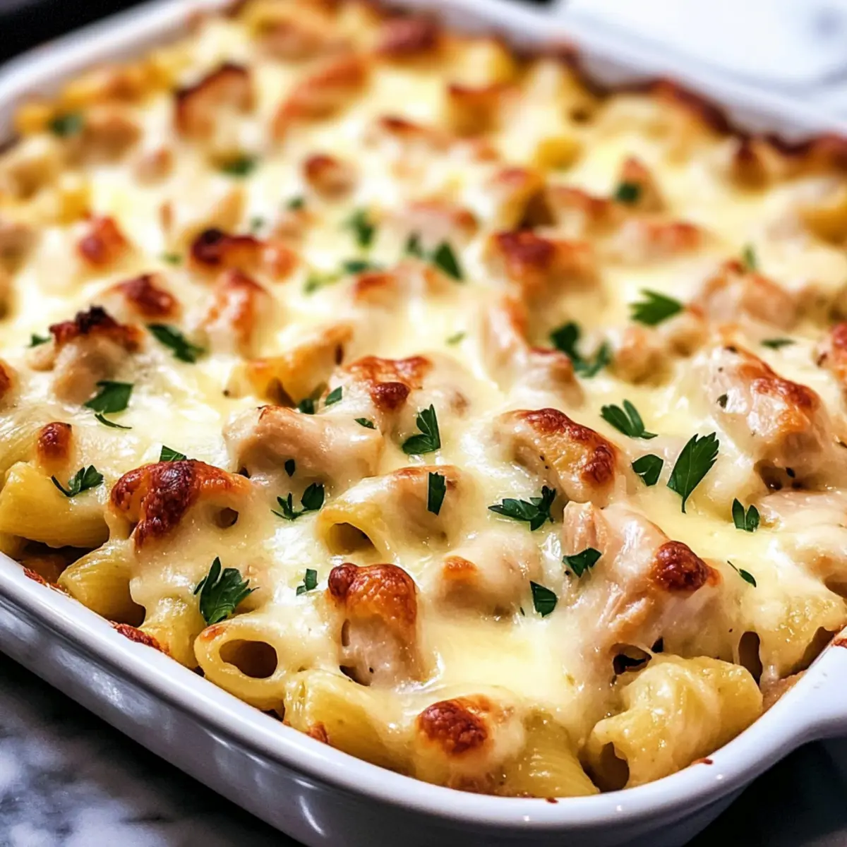 Hühnchen-Ranch-Nudeln-Auflauf für die Familie