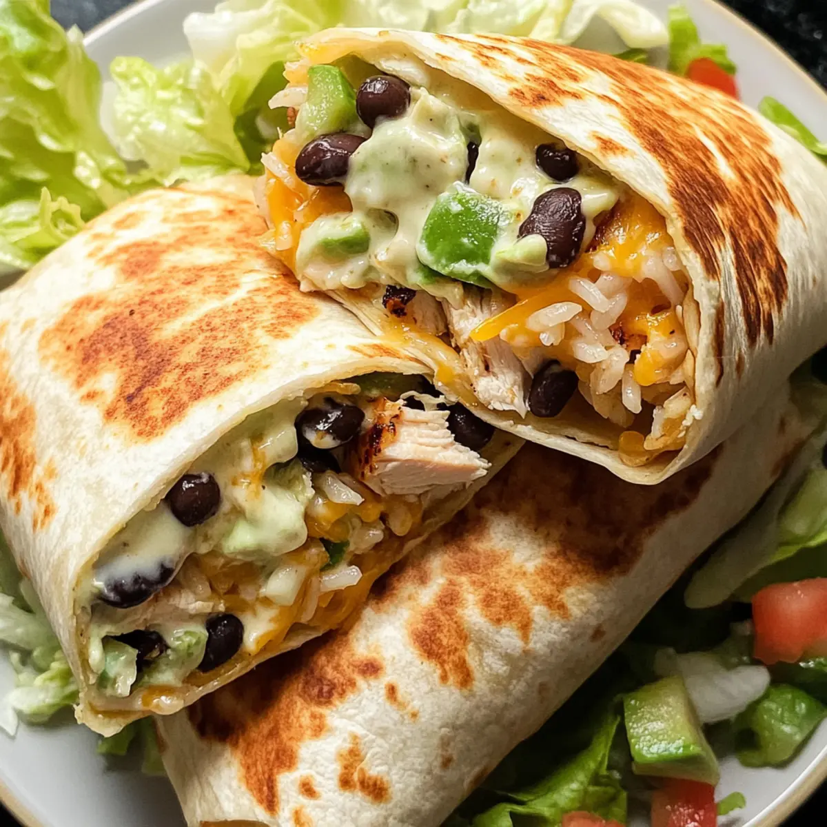 Chipotle-Ranch-gegrilltes Hühnchen-Burrito selber machen