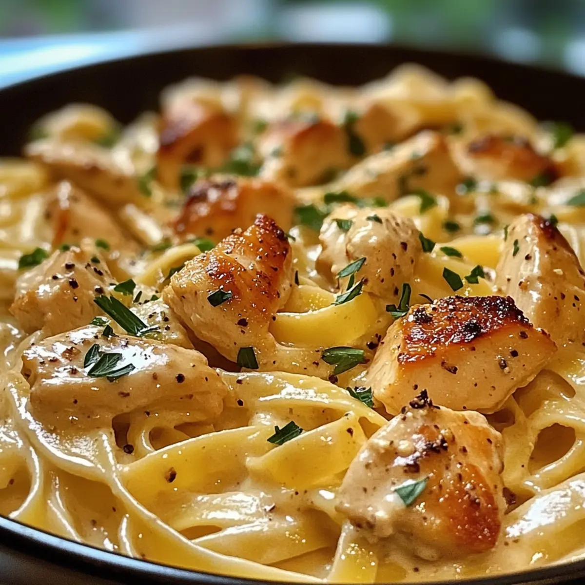 Cremige italienische Hähnchenpasta für Genießer