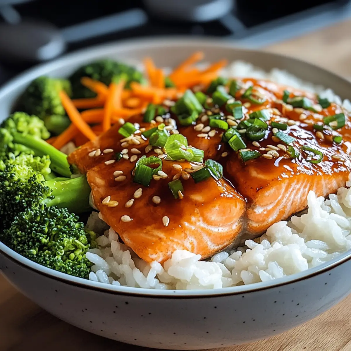 Knusprige Lachs- und Reis-Schüssel für jeden Tag