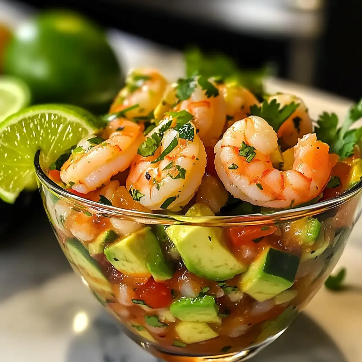 Frischer mexikanischer Garnelen-Cocktail mit Avocado