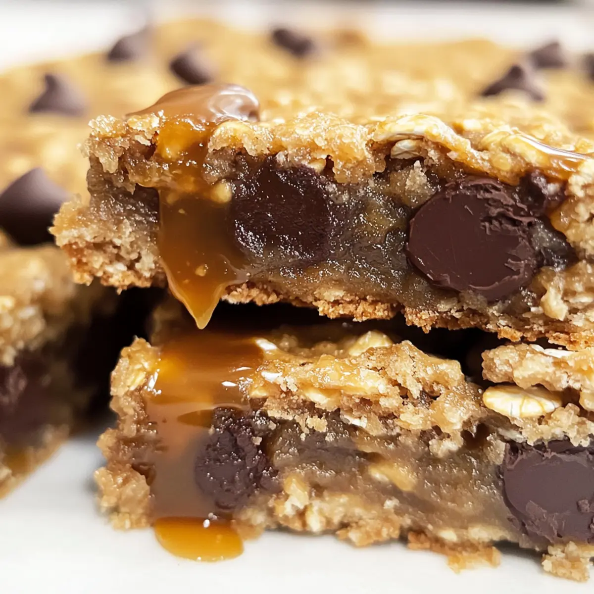 Gesalzene Karamell-Schokoladenstückchen-Riegel