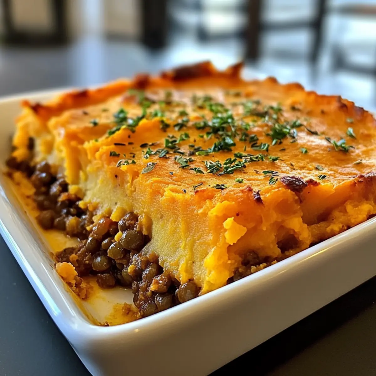 Süßkartoffel- und Linsen-Hirtenkuchen vegan genießen