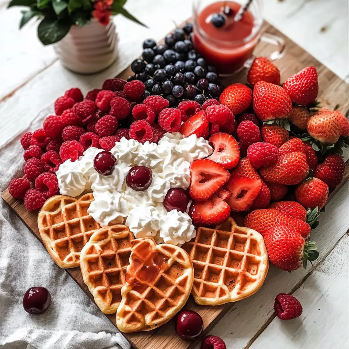 Valentinstag Waffel Frühstücksbrett für Verliebte
