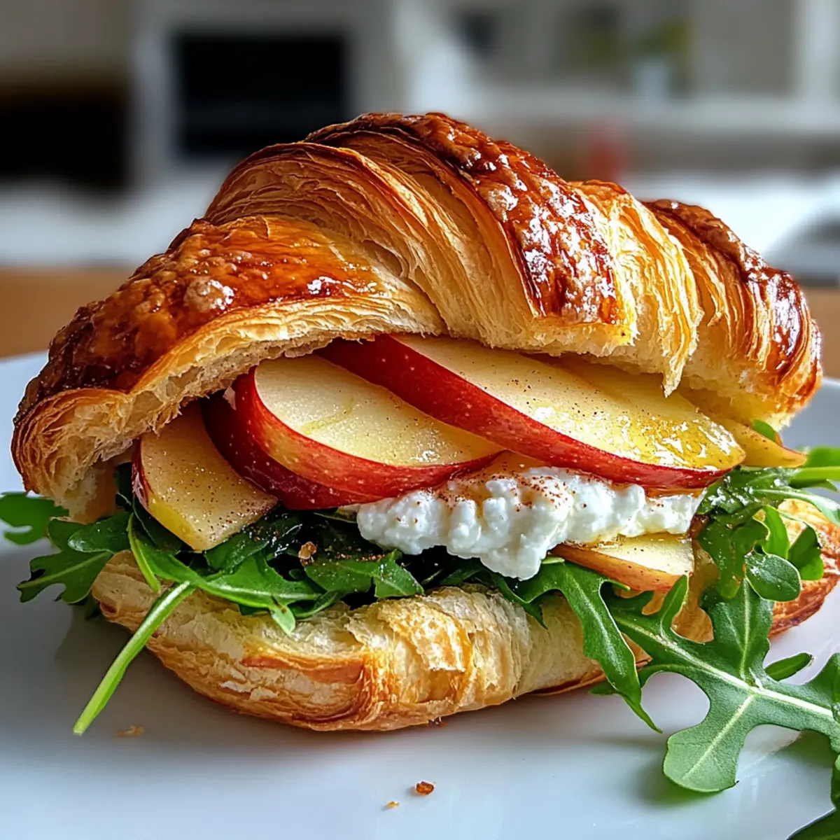 Apfel- und Ziegenkäse-Croissant-Sandwich leicht gemacht