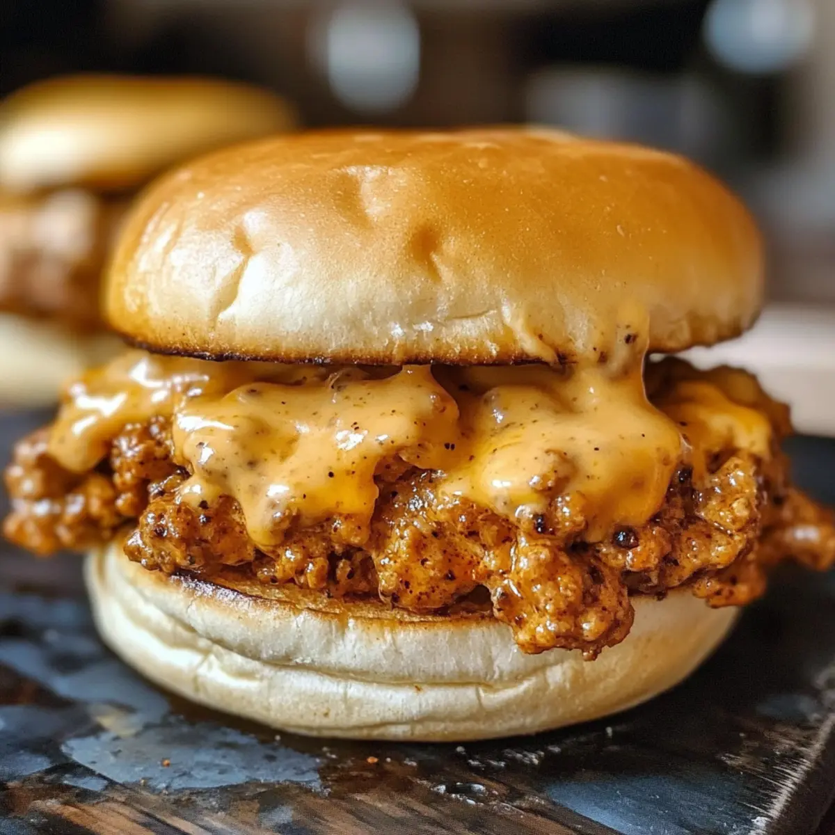 Cajun-Hühnchen Sloppy Joes mit cremiger Käsesauce