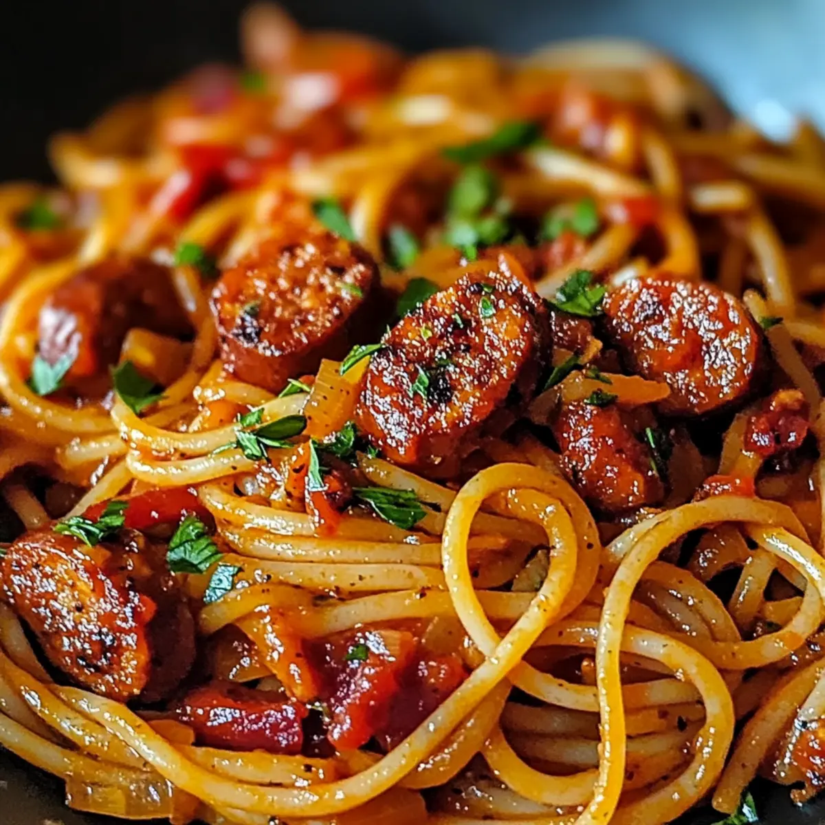 Haitian Spaghetti mit Cajun-Wurst für echtes Comfort Food