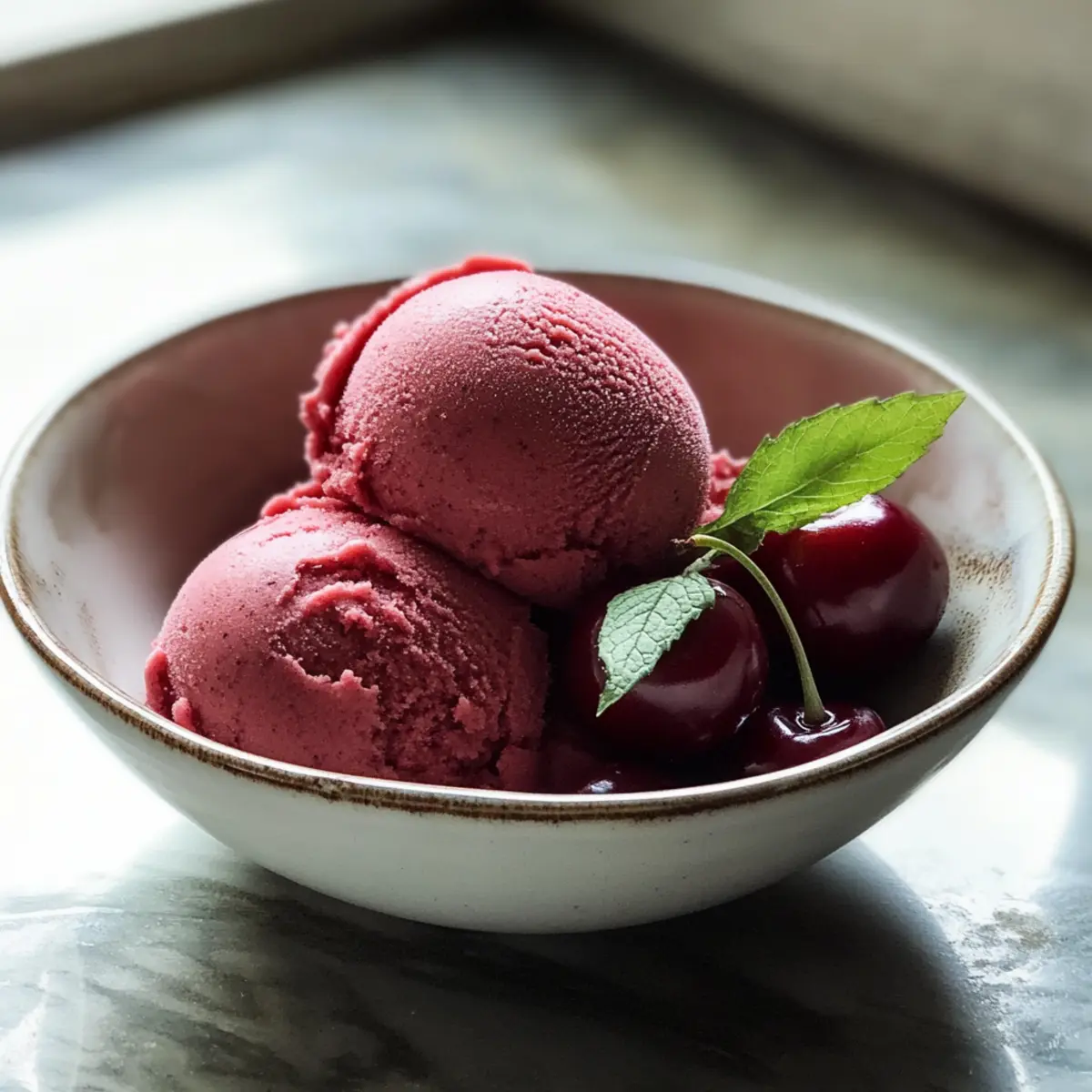 Gesunder Kirschsorbet für erfrischende Momente