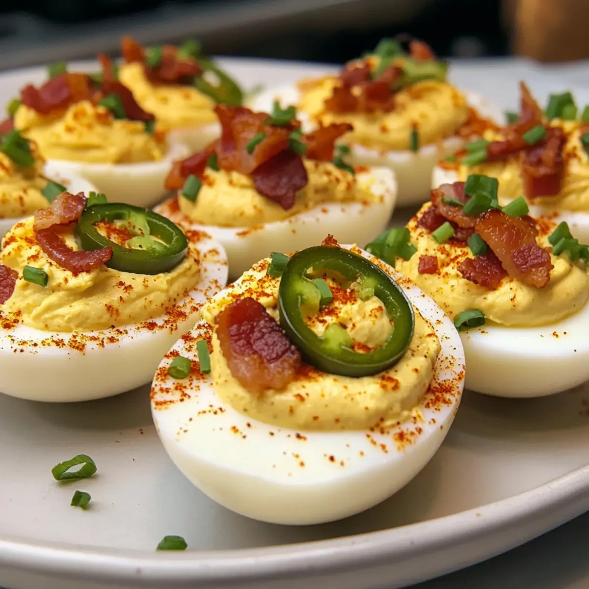 Jalapeño-Popper geräucherte Eier zum Verlieben