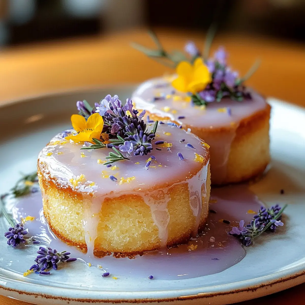 Mini-Zitronenkuchen mit Lavendelglasur für jeden Anlass
