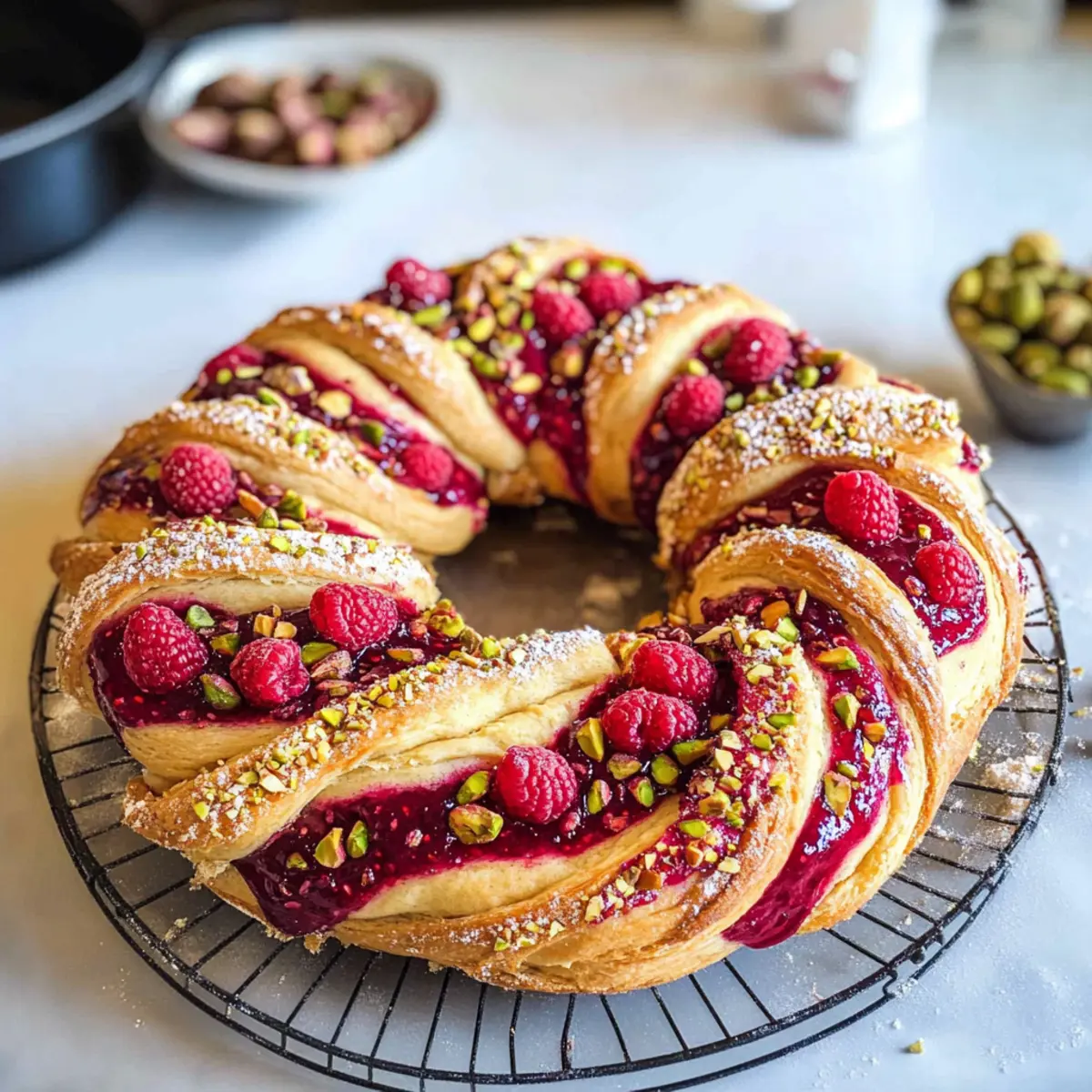 Himbeer- und Pistazienkranz Rezept für Festtage