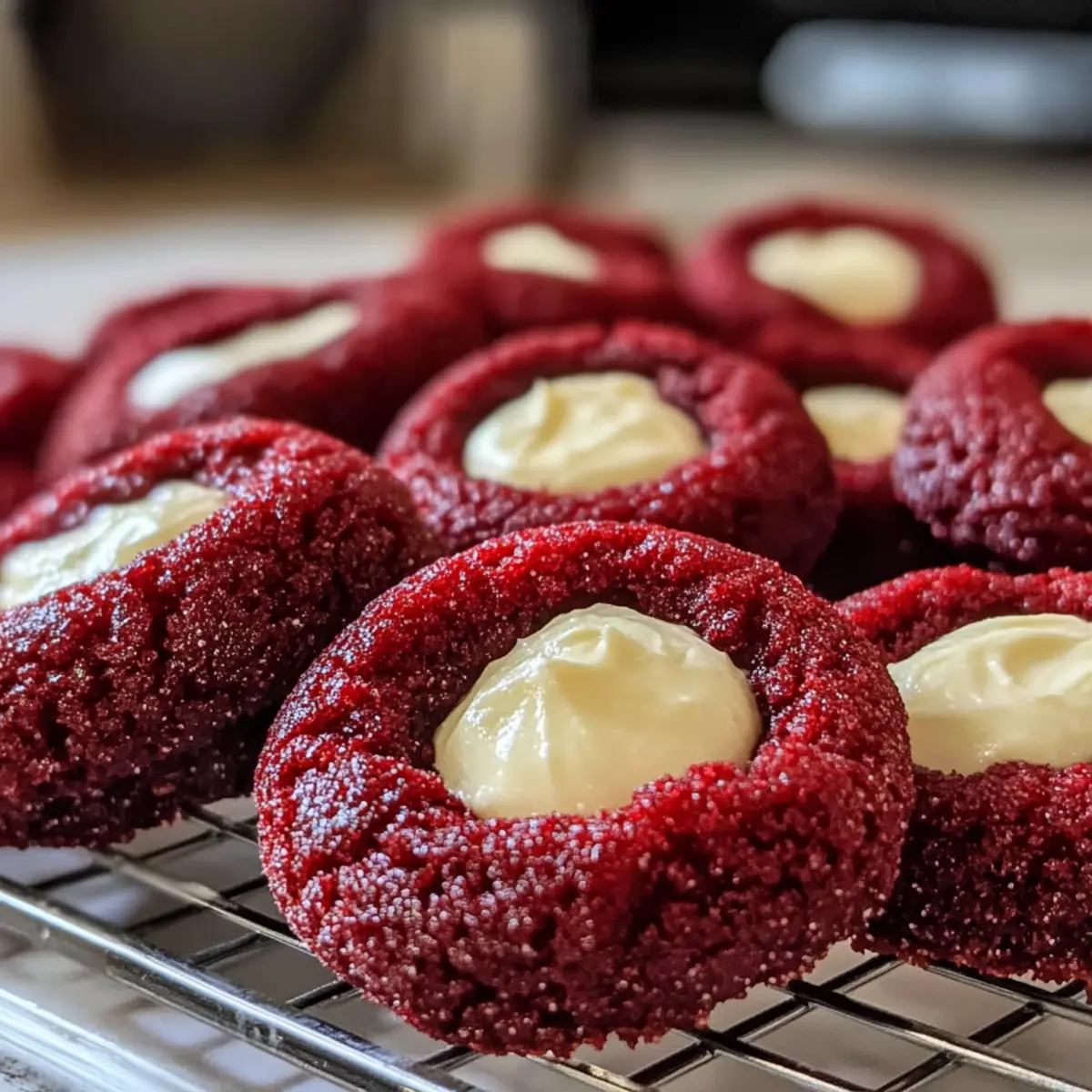 Rote Samt Daumenabdruck Kekse für besondere Anlässe