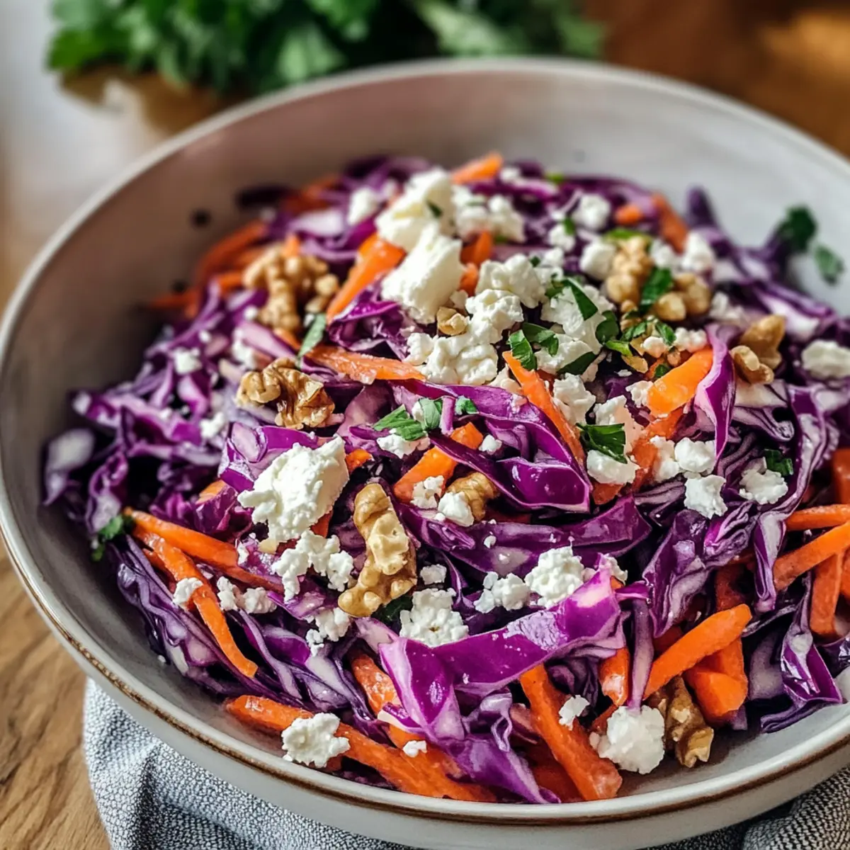 Rotkohlsalat mit Feta – Farbexplosion auf dem Teller