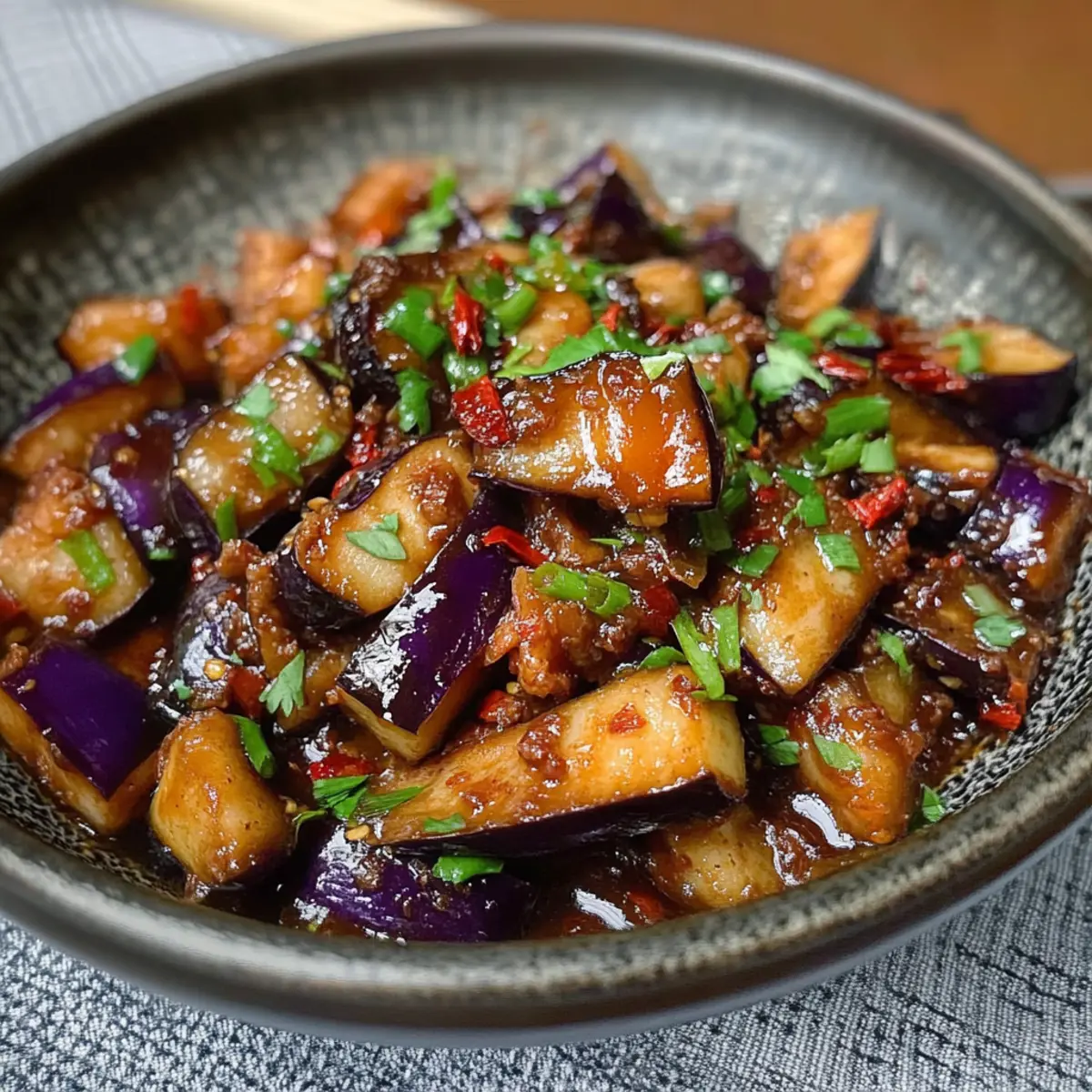 Sichuan-Auberginen mit aromatischer Soße