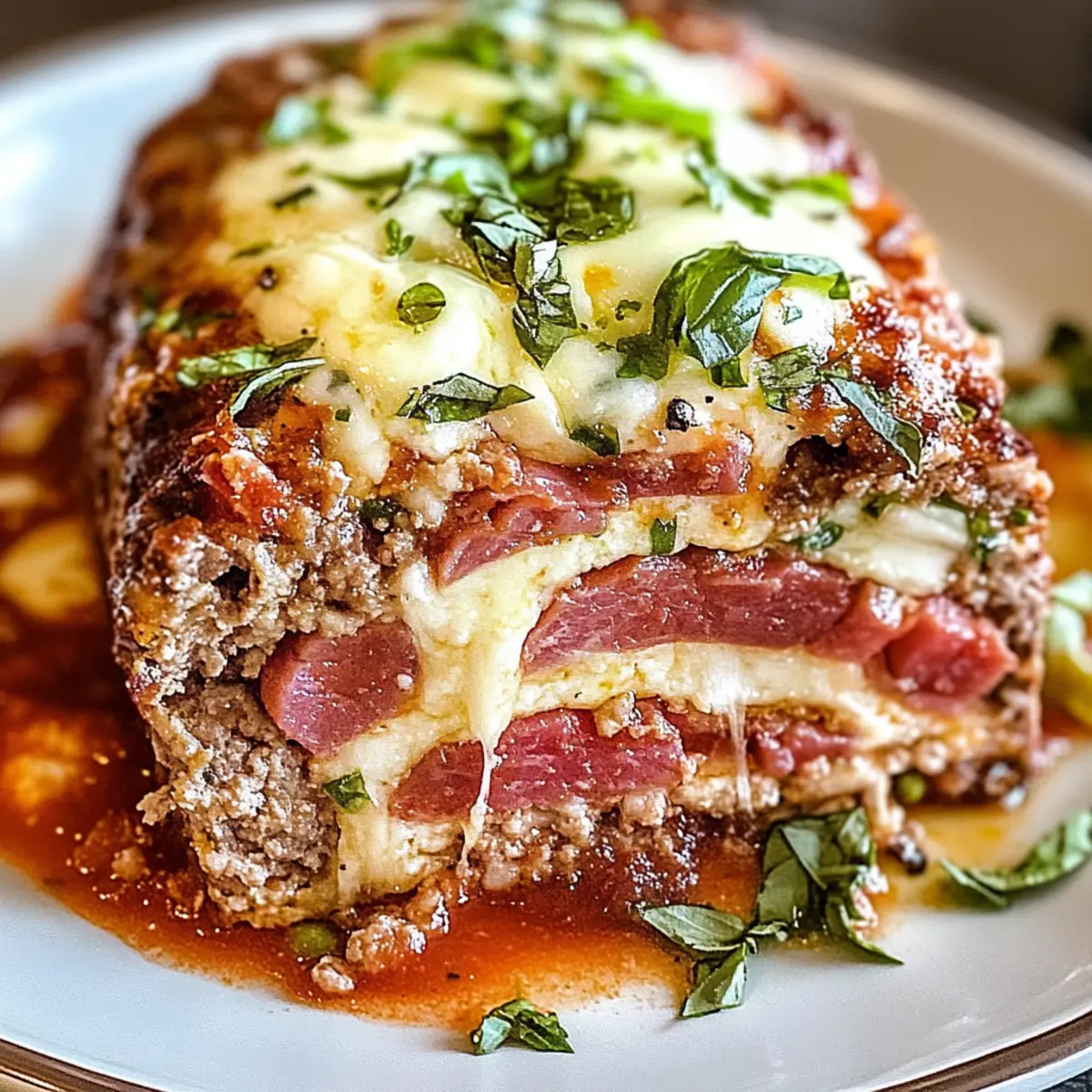 Sizilianischer Hackbraten mit Schinken und Mozzarella