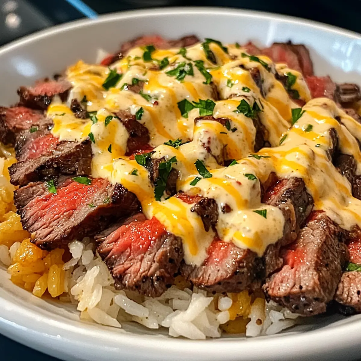 Steak Queso Reis: Perfekte Wohlfühl-Bowl