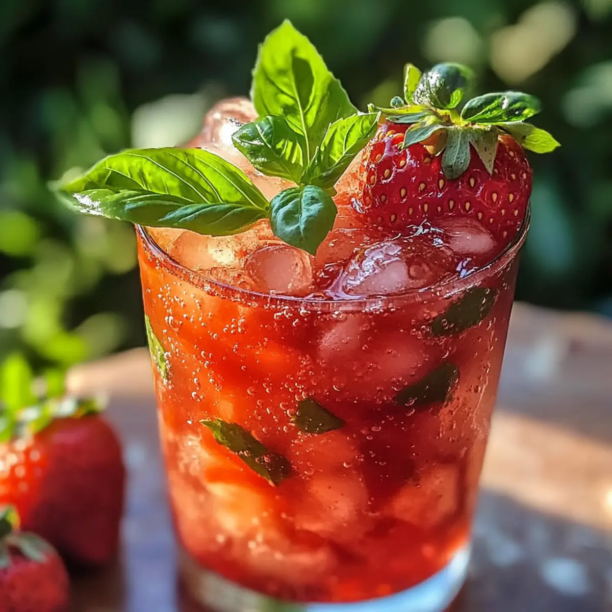 Erdbeer-Basilikum-Zertrümmerung für erfrischende Tage