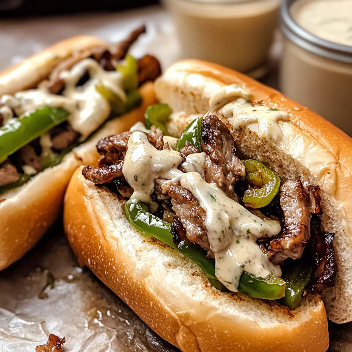 Vegane Philly Cheesesteaks mit Seitan selbst gemacht