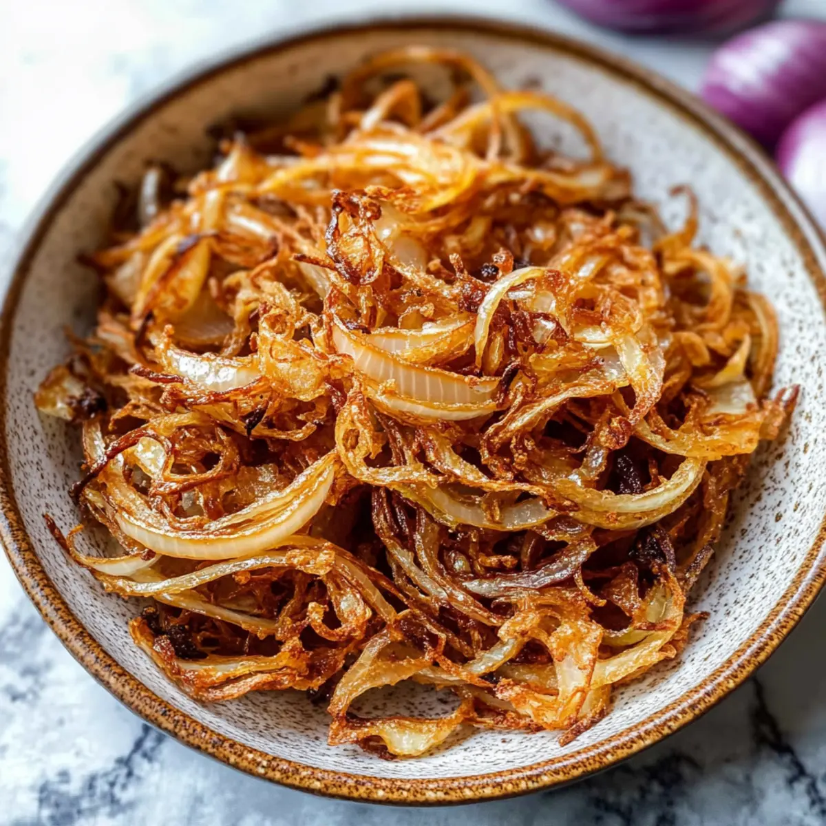 Luftfritteuse knusprige Zwiebeln für jedes Gericht