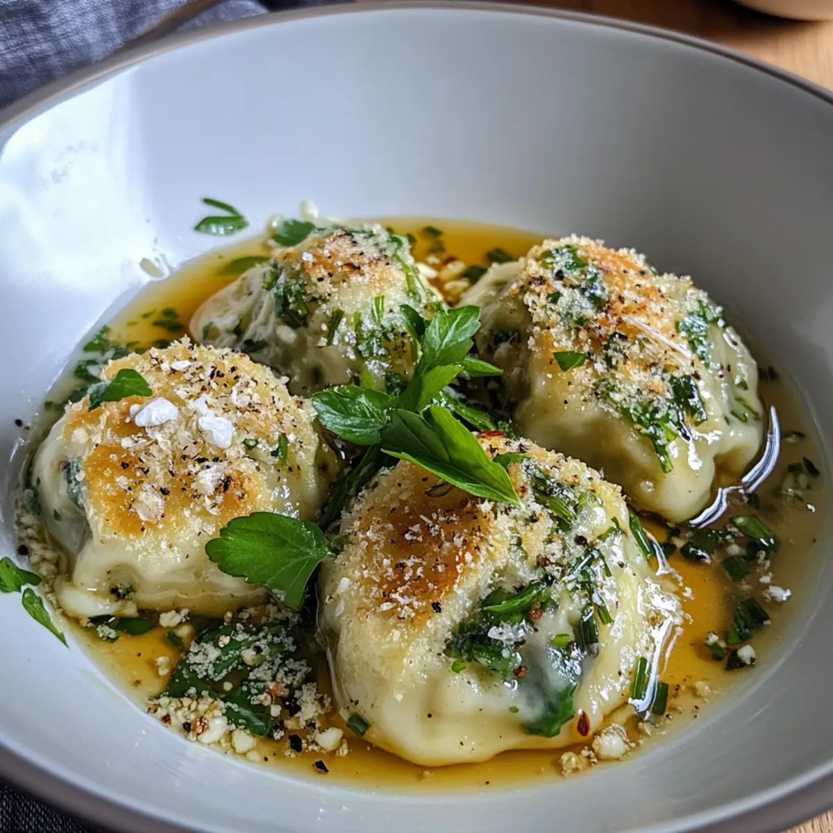 Bärlauch-Parmesan-Knödel mit Nussbutter lecker selbstgemacht