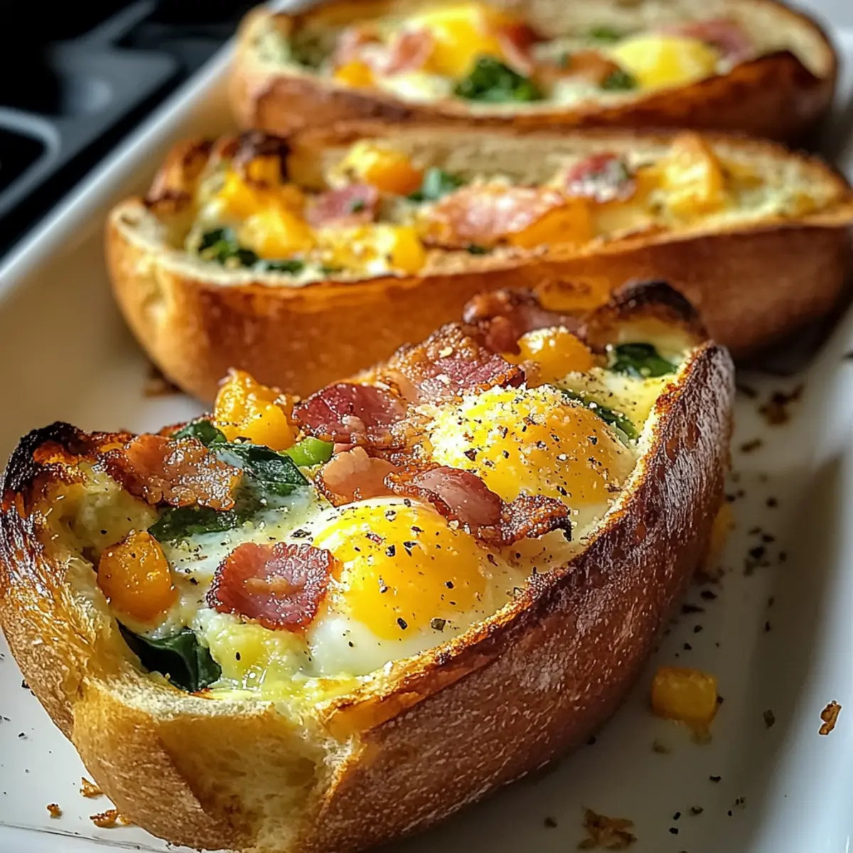 Überbackene Eierboote mit Putenbauch und Gemüse