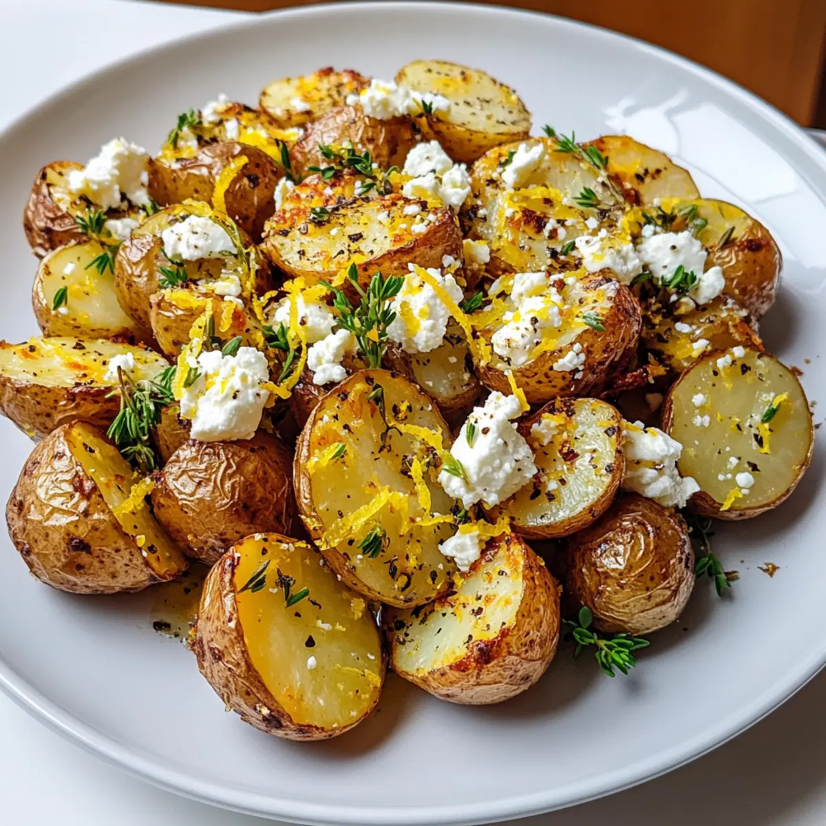 Überbackene Feta-Kartoffeln mit Zitrone ganz einfach!