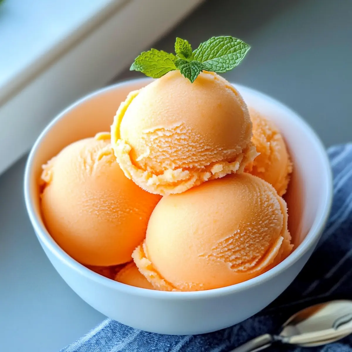 Cantaloupe-Sorbet für heiße Sommertage
