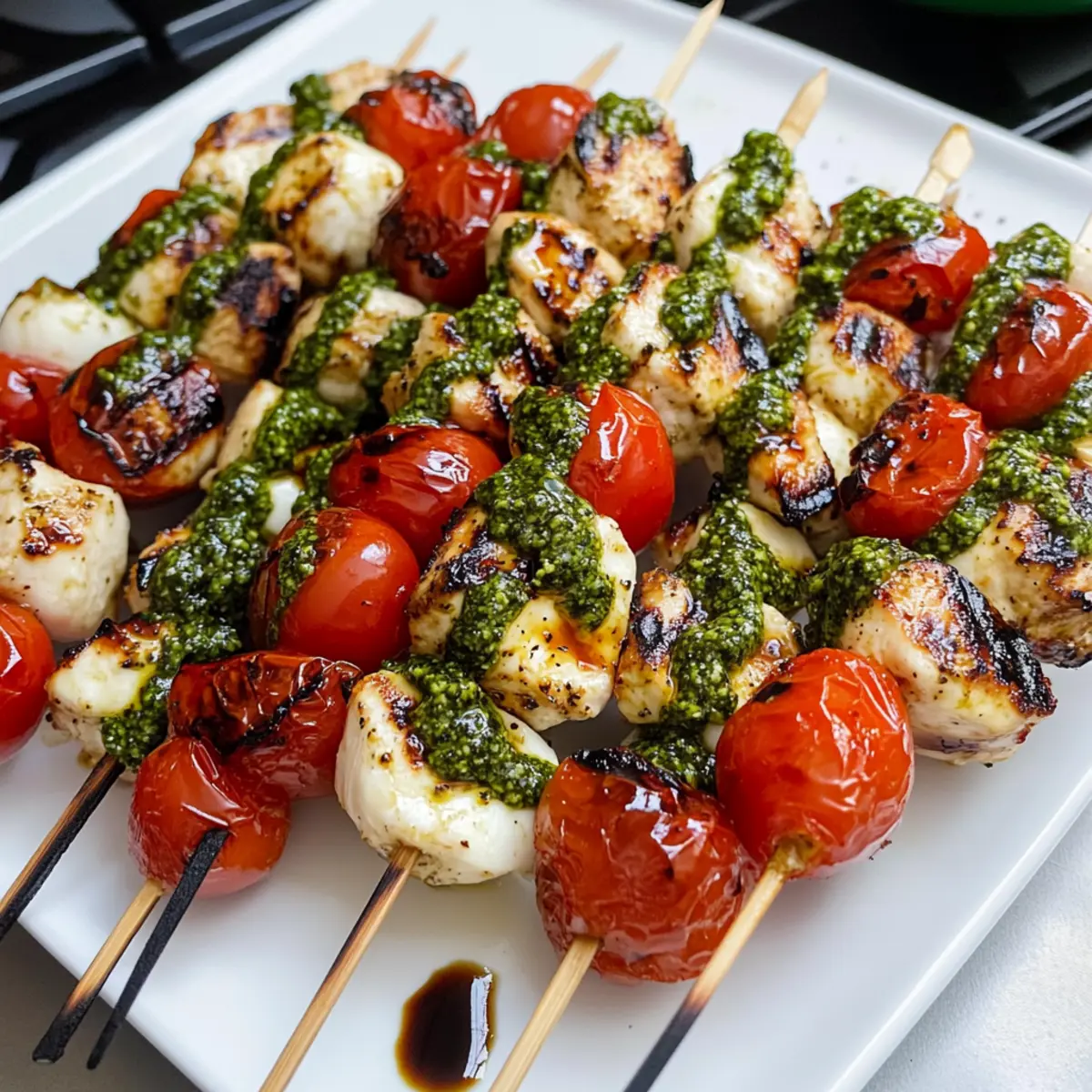 Caprese Hähnchen Spieße für den perfekten Sommer Genuss